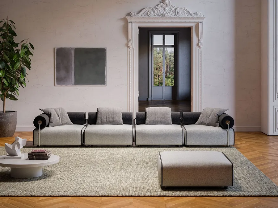 Levante linear modular sofa by Pianca