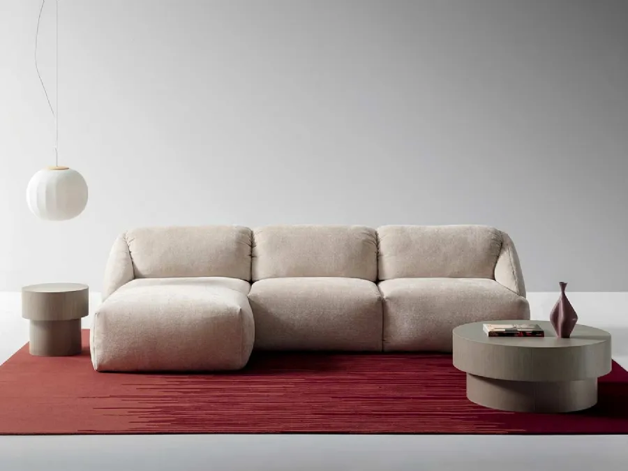 Fabric sofa with chaise longue Mellville by Ditre Italia.