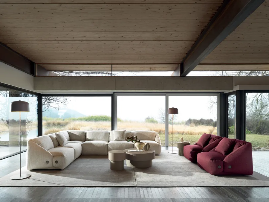 Corner fabric sofa Mellville by Ditre Italia.