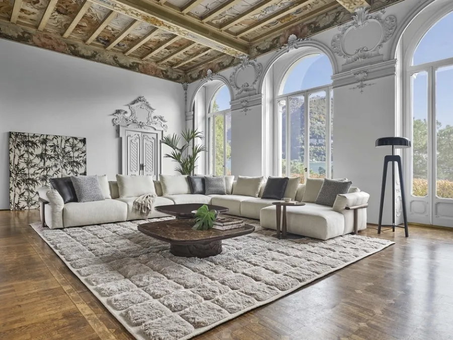 Ronny sofa with chaise lounge by Porada.