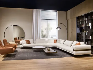 Corner sofa in Valley fabric by Cantori.