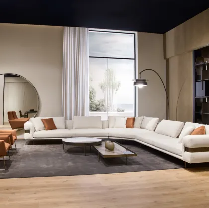 Corner sofa in Valley fabric by Cantori.