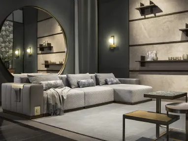 Sofa with peninsula Vietri by Cantori