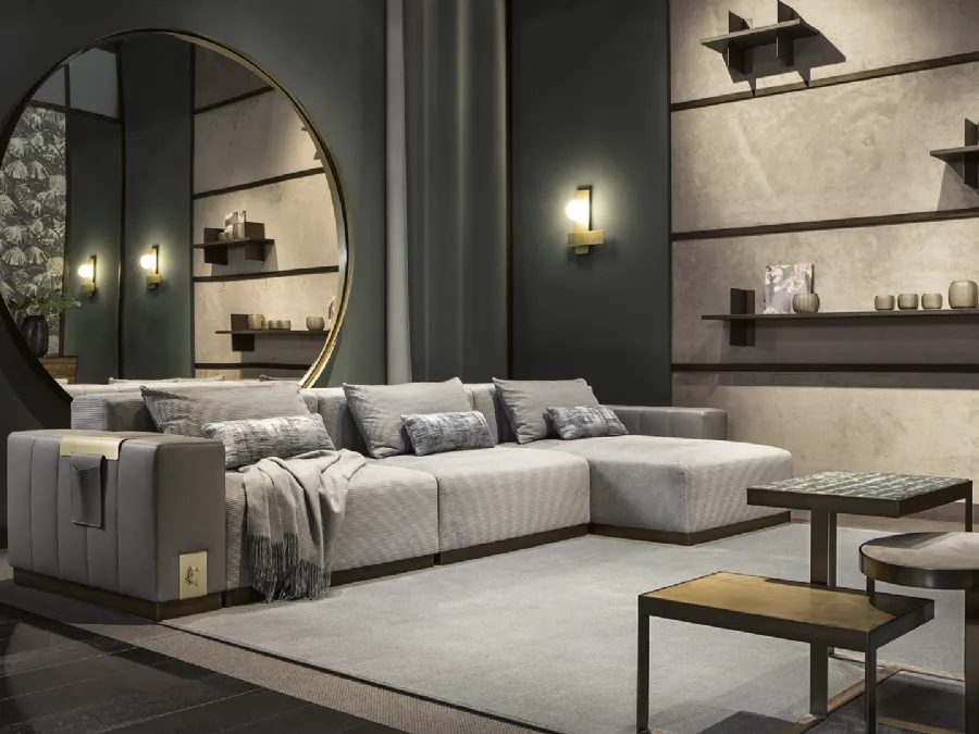 Sofa with peninsula Vietri by Cantori