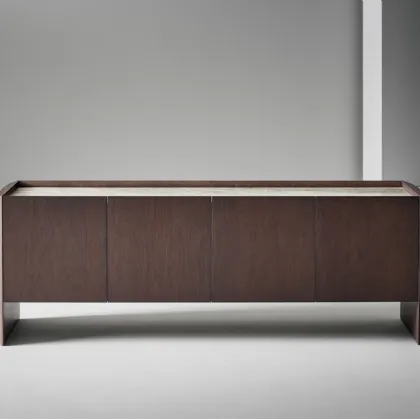 Alicanto credenza in legno e piano in ceramica con 4 ante di Bonaldo
