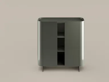 Vertical Arragan cabinet in glossy lacquered wood by Bonaldo