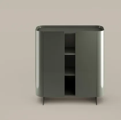 Vertical Arragan cabinet in glossy lacquered wood by Bonaldo