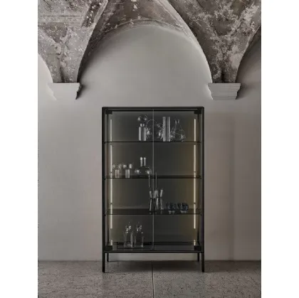 Audrey high sideboard in transparent crystal by Bontempi