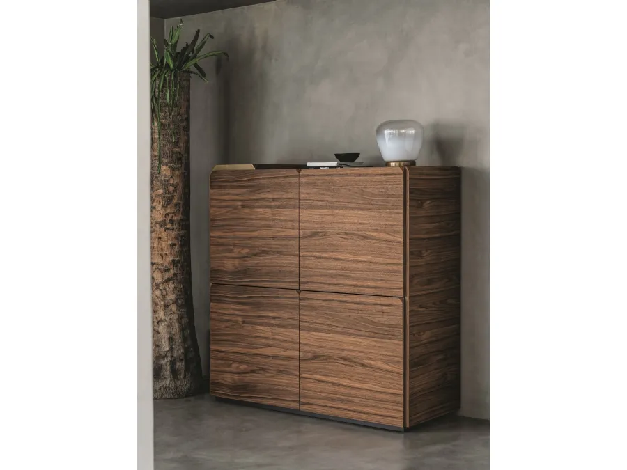 Tall wooden Highboard Pica by Bontempi