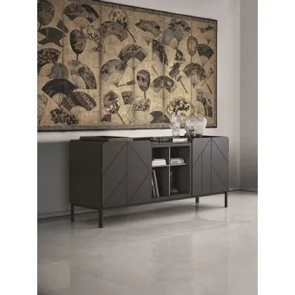 Pica sideboard in decorated lacquered wood by Bontempi