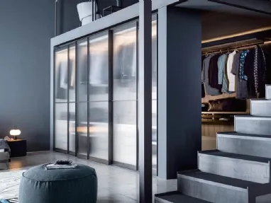 Sliding glass Layer wardrobe by Novamobili