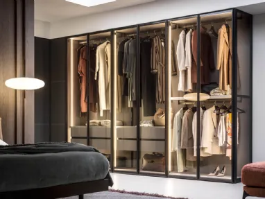 Perry wardrobe with glass door by Novamobili.