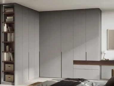 Corner wardrobe with hinged door Tratto by Fimar.