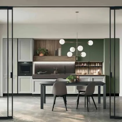 Classic streamlined kitchen in lacquered ash Beverly 03 by Stosa