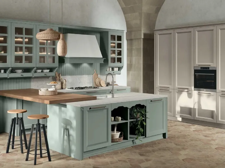 Classic lacquered Ash kitchen Beverly 04 by Stosa