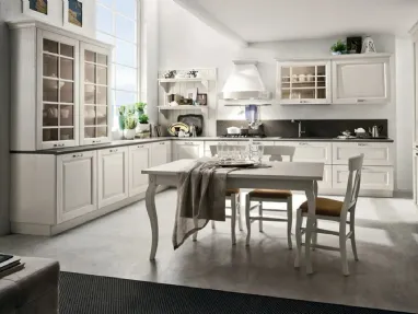 Classic corner kitchen in lacquered wood Bolgheri 04 by Stosa