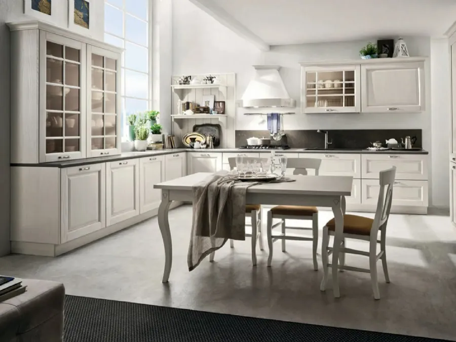 Classic corner kitchen in lacquered wood Bolgheri 04 by Stosa