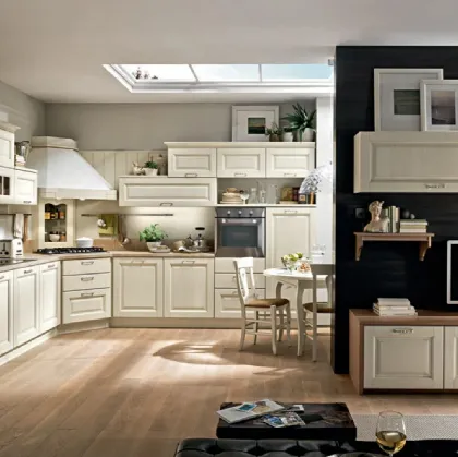 Classic Bolgheri 05 corner kitchen in lacquered wood by Stosa.