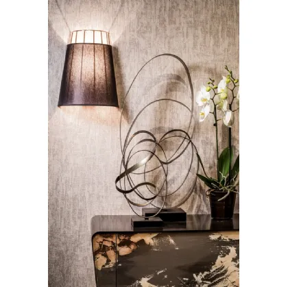 Sofia metal and linen wall lamp by Cantori.