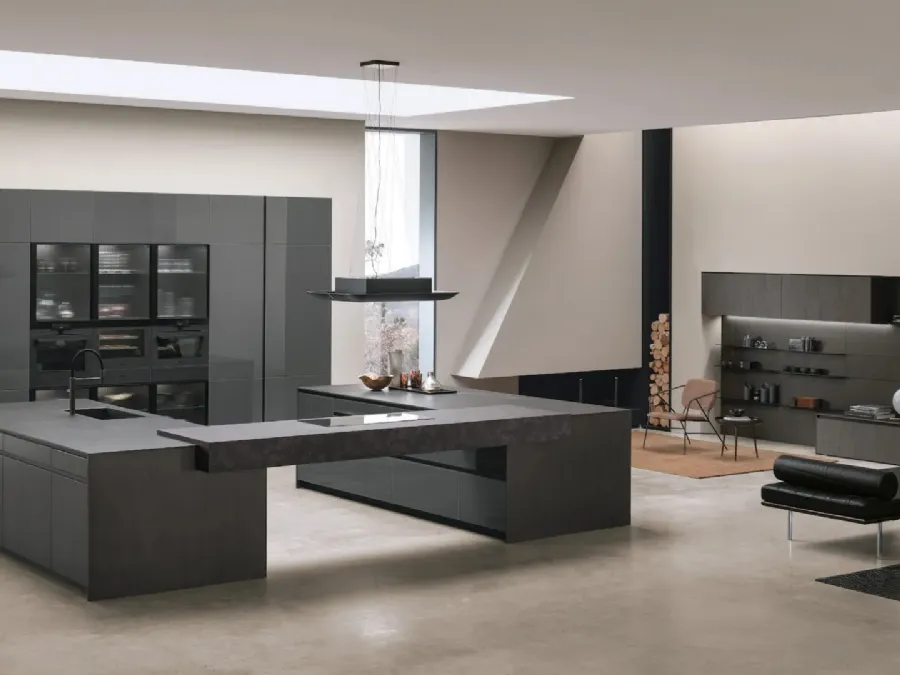 Modern kitchen with double Aliant 01 island by Stosa