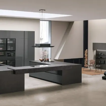 Modern kitchen with double Aliant 01 island by Stosa