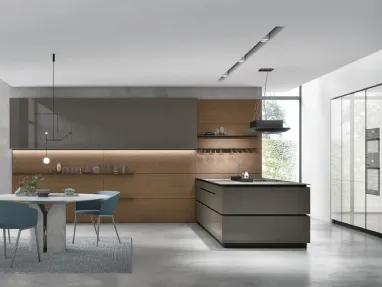 Modern kitchen with peninsula Aliant 03 by Stosa