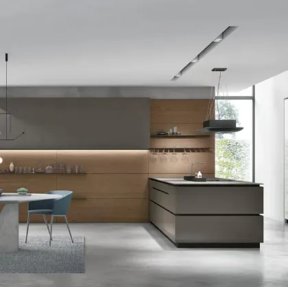 Modern kitchen with peninsula Aliant 03 by Stosa