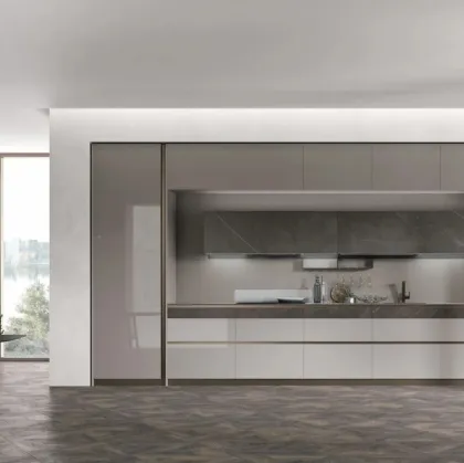 Modern linear kitchen Aliant 06 by Stosa