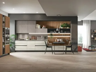 Modern Art-Kaya 02 kitchen in cement-like material by Stosa.