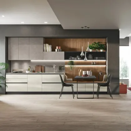 Modern Art-Kaya 02 kitchen in cement-like material by Stosa.
