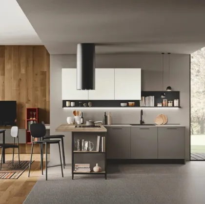Modern kitchen with peninsula Art-Kaya 03 by Stosa.