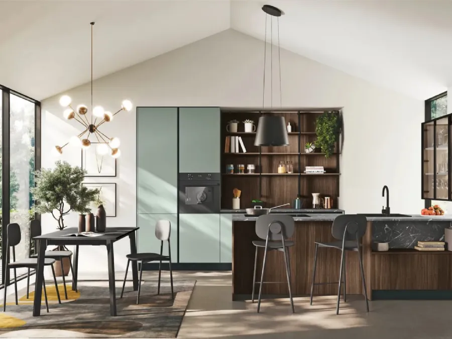 Modern Kitchen with Peninsula Art-Kaya 04 by Stosa