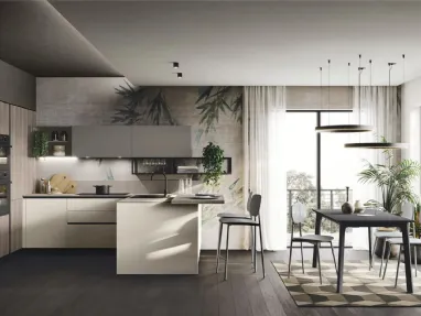 Modern kitchen with peninsula Art-Kaya 05 by Stosa