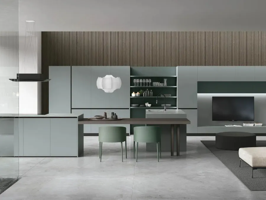 Modern kitchen with Color Trend 02 island by Stosa.