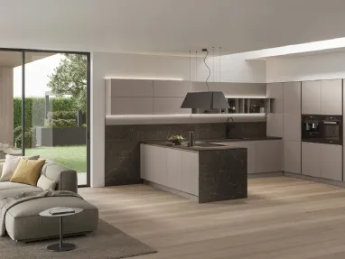 Modern Kitchen with peninsula Color Trend 03 by Stosa