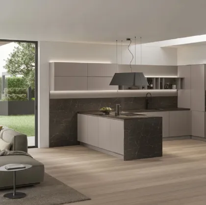 Modern Kitchen with peninsula Color Trend 03 by Stosa