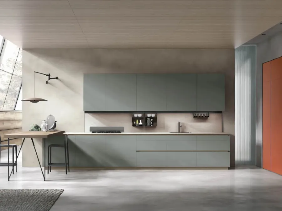Modern Angled Kitchen Color Trend 04 by Stosa