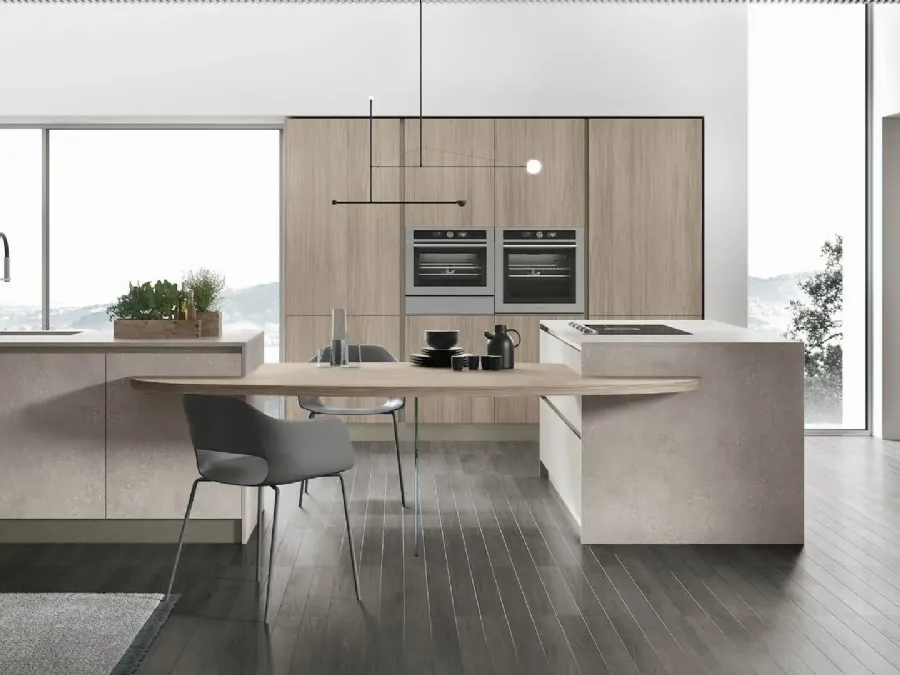 Modern kitchen with double Infinity 09 island by Stosa.