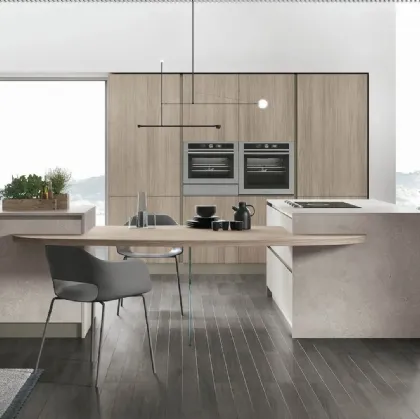 Modern kitchen with double Infinity 09 island by Stosa.