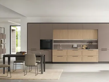Modern Infinity Modern 04 Kitchen in Pet and Termo-Structured Oak by Stosa