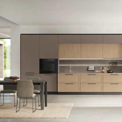 Modern Infinity Modern 04 Kitchen in Pet and Termo-Structured Oak by Stosa