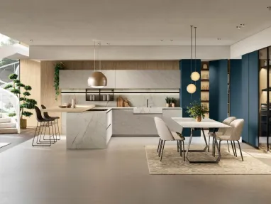 Modern Kitchen with Metropolis 02 Peninsula by Stosa