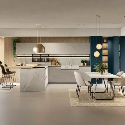 Modern Kitchen with Metropolis 02 Peninsula by Stosa