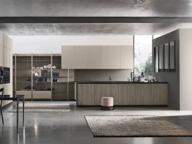 Modern Kitchen with Natural 08 Peninsula by Stosa
