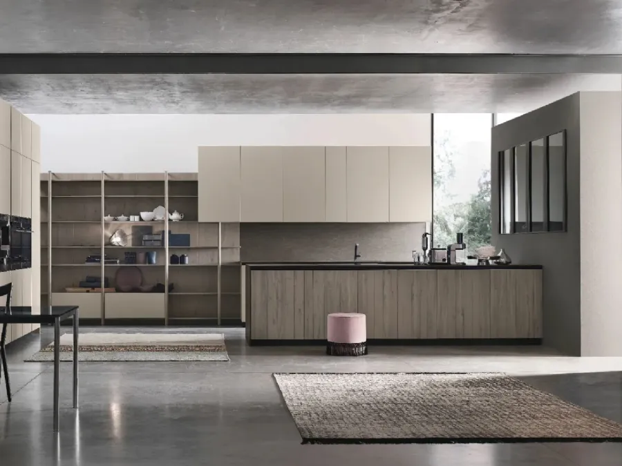 Modern Kitchen with Natural 08 Peninsula by Stosa
