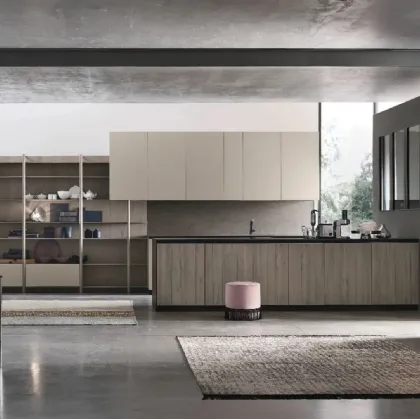 Modern Kitchen with Natural 08 Peninsula by Stosa