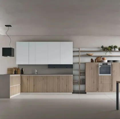 Modern kitchen with Natural 09 peninsula by Stosa