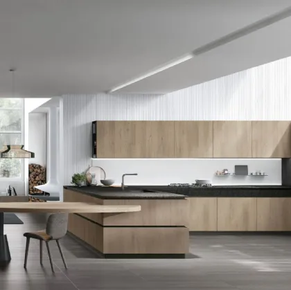 Modern kitchen with Stosa Natural 11 peninsula