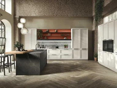 Modern L-shaped kitchen with Palio 06 island by Stosa.