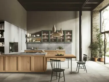 Modern kitchen with Palio 07 peninsula by Stosa.